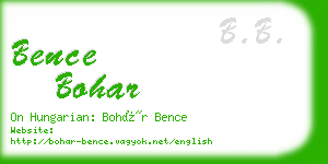 bence bohar business card